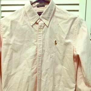 Ralph Lauren Pink and White Striped Shirt